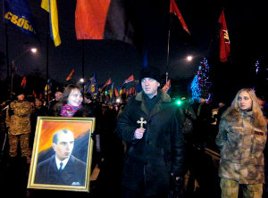 В столице Украины  прошло ежегодное шествие почитателей Степана Бандеры.